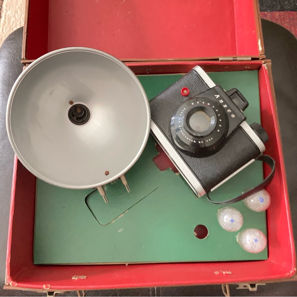 Classic Black and Silver Camera with Flash